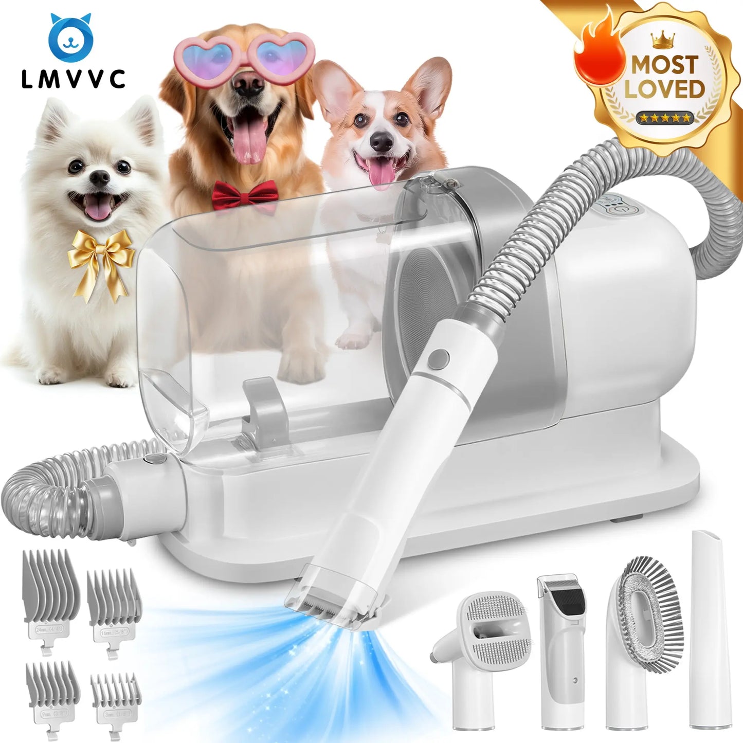 AESTIX Pet Grooming Kit with Vacuum for Dogs and Cats Groomer Tools Poodle Puppy Cleaning