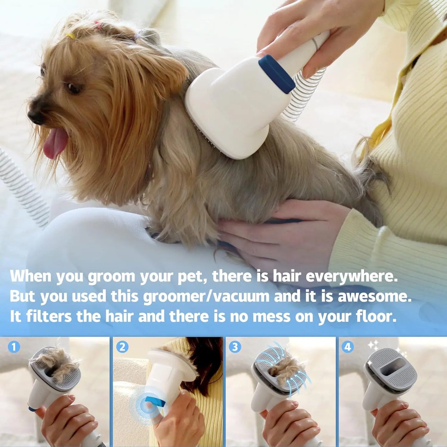 AESTIX Pet Grooming Kit with Vacuum for Dogs and Cats Groomer Tools Poodle Puppy Cleaning