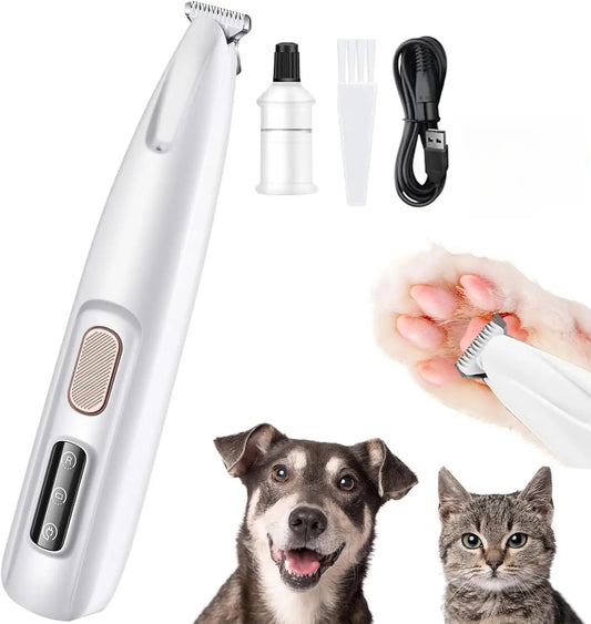 AESTIX Rechargeable Pet Hair Trimmer Kit, Pet Paw Trimmer, Cordless Quiet Dog Trimmer for Grooming with LED Light, Small Dog Grooming Clippers for Dogs & Cats, Pet Grooming Tool,Waterproof, Low Noise Pet Shaver