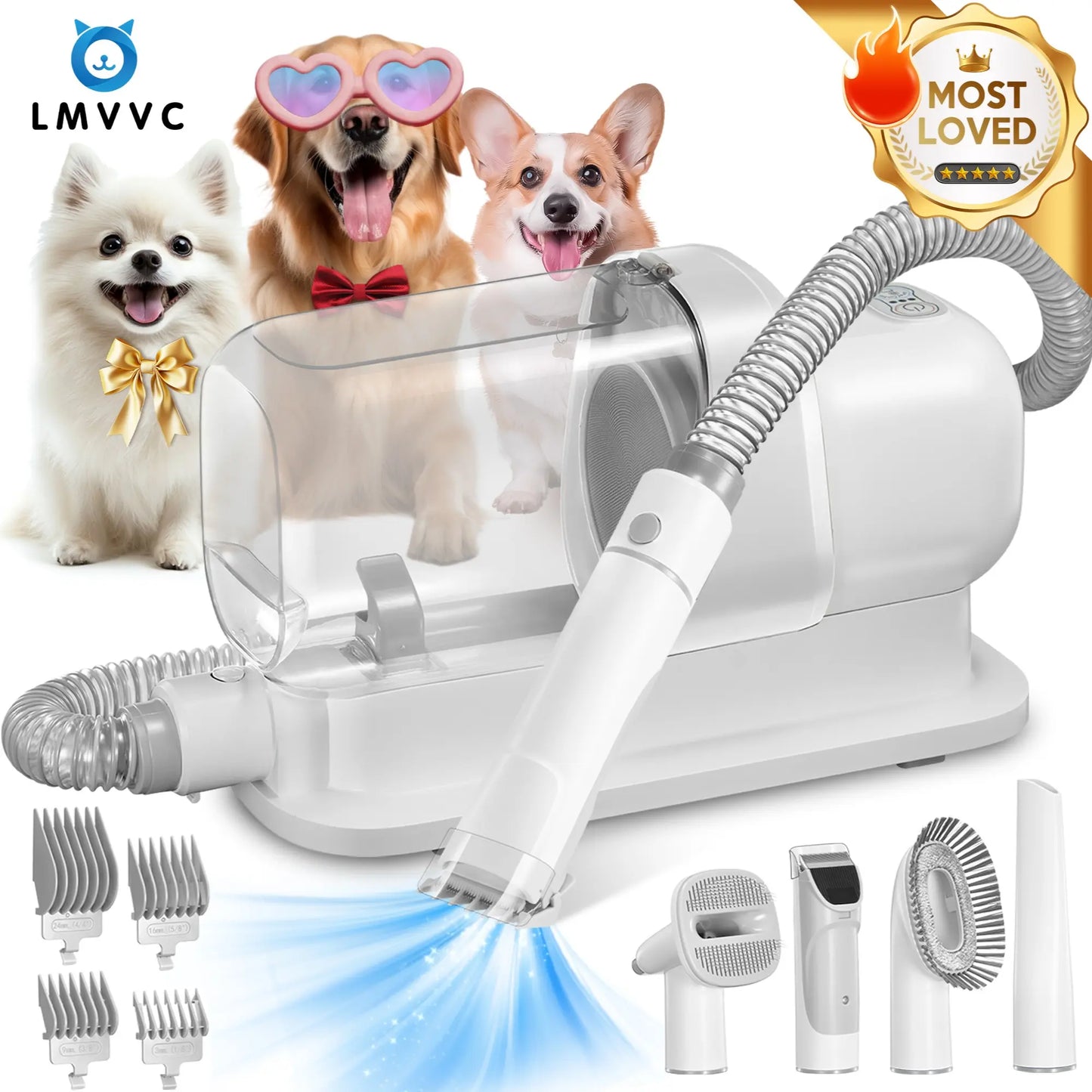 AESTIX Pet Grooming Kit with Vacuum for Dogs and Cats Groomer Tools Poodle Puppy Cleaning