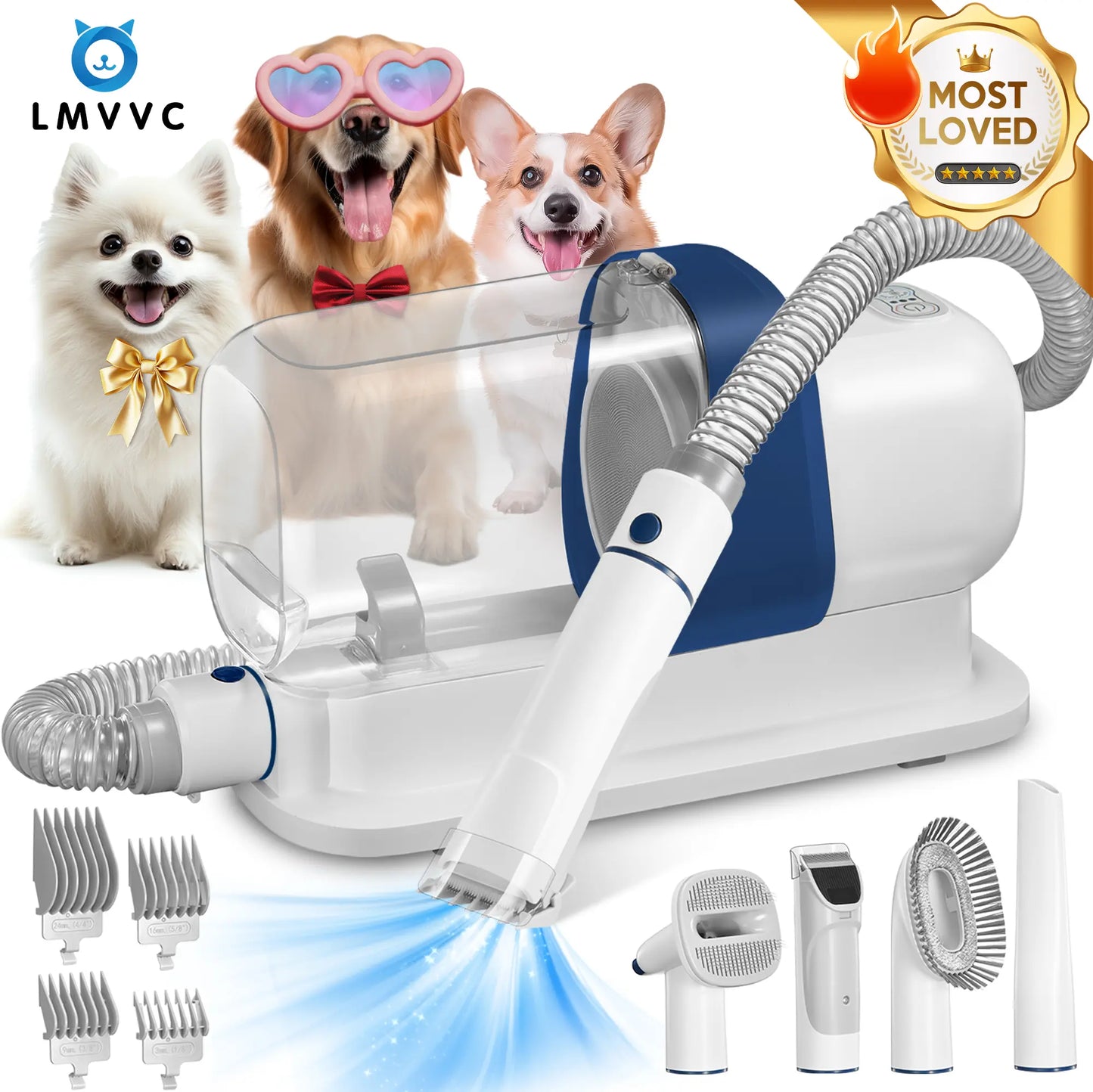 AESTIX Pet Grooming Kit with Vacuum for Dogs and Cats Groomer Tools Poodle Puppy Cleaning