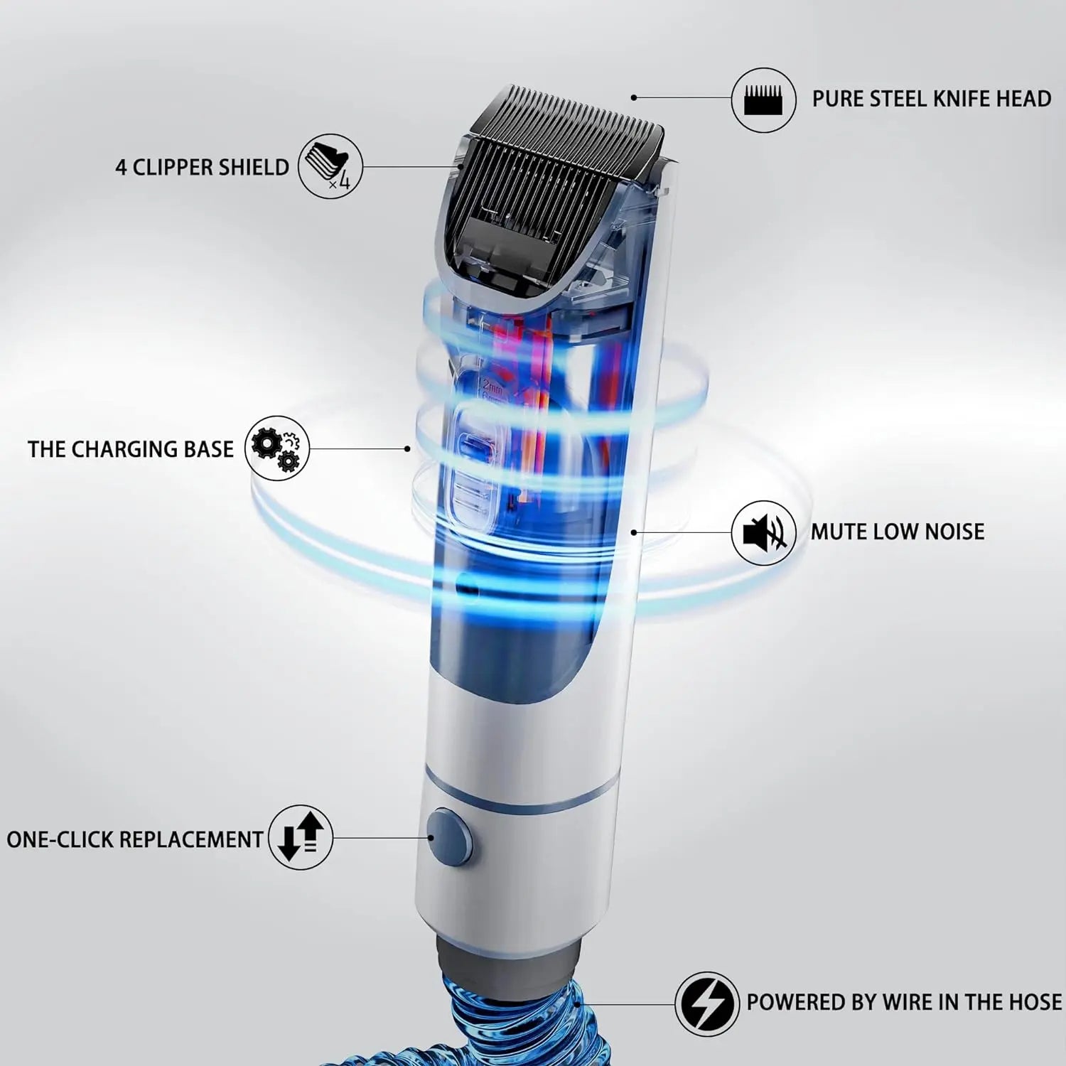 AESTIX Pet Grooming Kit with Vacuum for Dogs and Cats Groomer Tools Poodle Puppy Cleaning