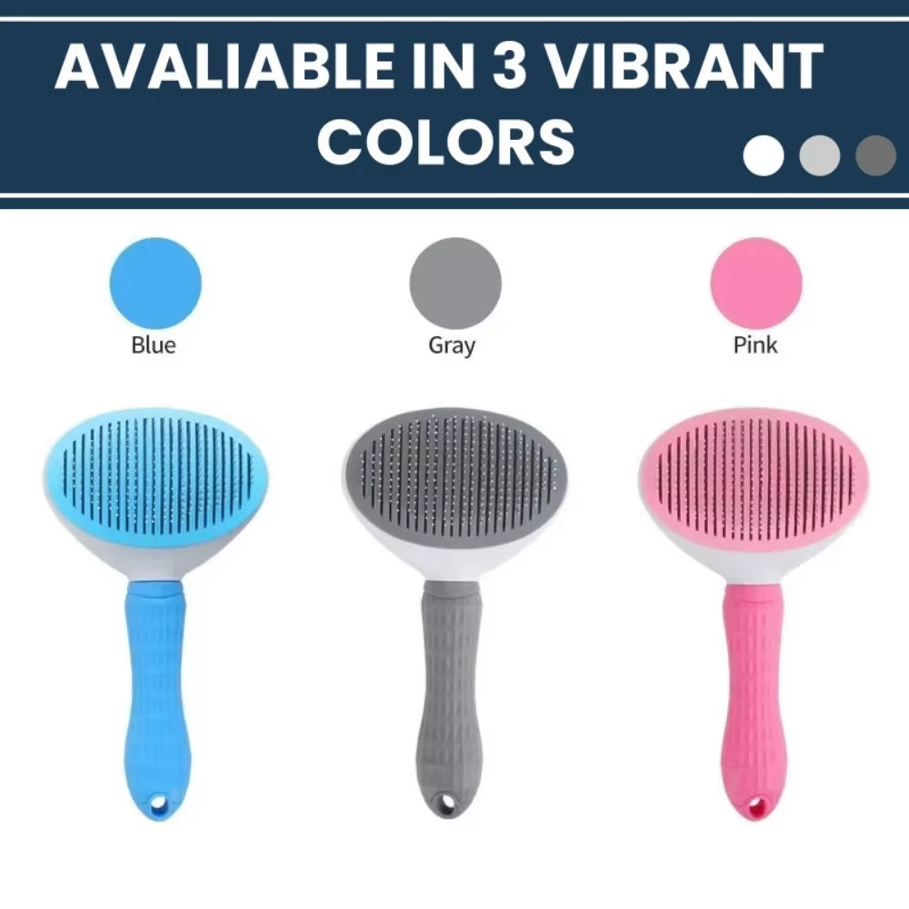 Pet Brush Dog Hair Beauty Care Stainless Steel Pet Hair Remover Pet Cleaning Grooming Self-Cleaning Hair Comb Pet Accessories