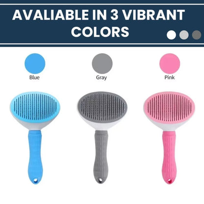 Pet Brush Dog Hair Beauty Care Stainless Steel Pet Hair Remover Pet Cleaning Grooming Self-Cleaning Hair Comb Pet Accessories