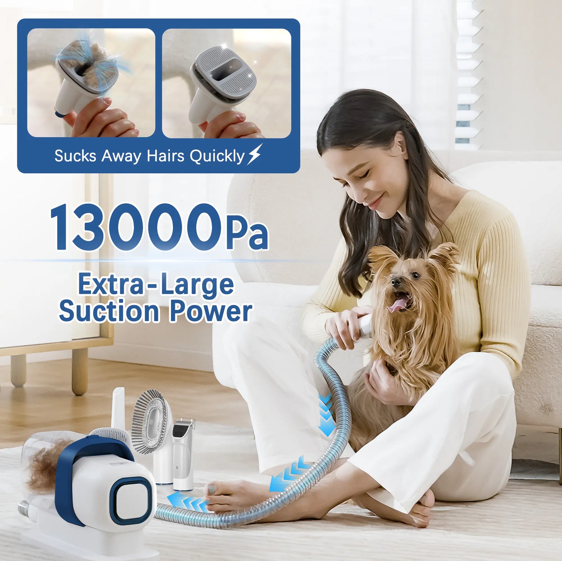 AESTIX Pet Grooming Kit with Vacuum for Dogs and Cats Groomer Tools Poodle Puppy Cleaning