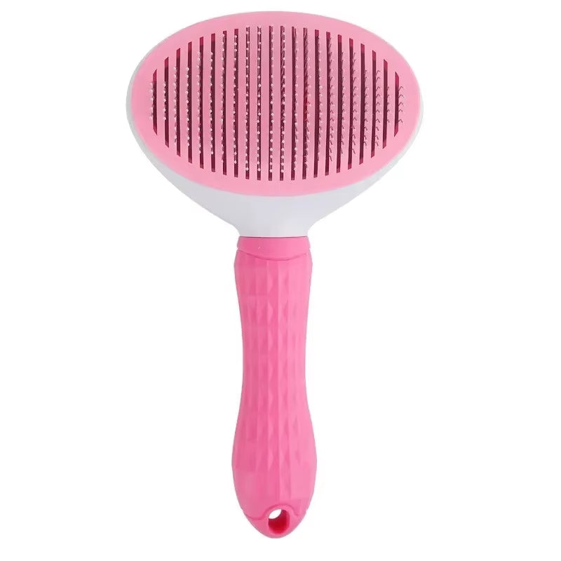 Pet Brush Dog Hair Beauty Care Stainless Steel Pet Hair Remover Pet Cleaning Grooming Self-Cleaning Hair Comb Pet Accessories