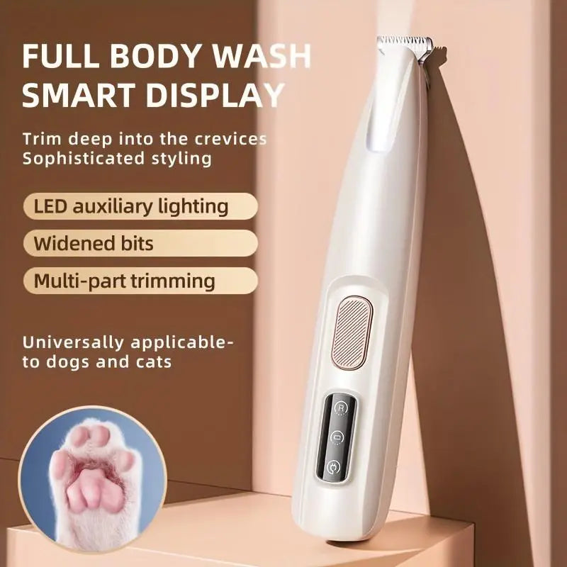 AESTIX Rechargeable Pet Hair Trimmer Kit, Pet Paw Trimmer, Cordless Quiet Dog Trimmer for Grooming with LED Light, Small Dog Grooming Clippers for Dogs & Cats, Pet Grooming Tool,Waterproof, Low Noise Pet Shaver