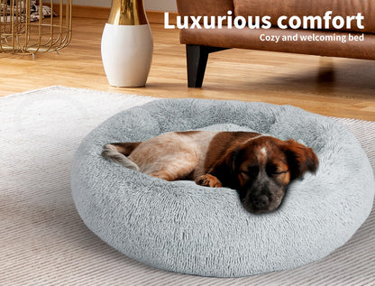 Pawz Dog Calming Bed Warm Soft Plush Thicker round Comfy Sleeping Large Washable